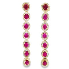 Elegant Ruby and Dimond Drop Earrings
