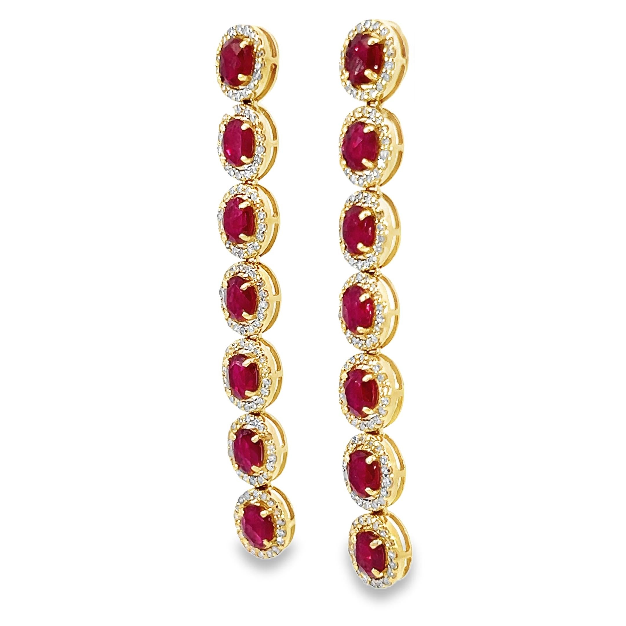 Eleganti orecchini a goccia in rubino e dimond In condizioni Nuovo in vendita a New York, NY