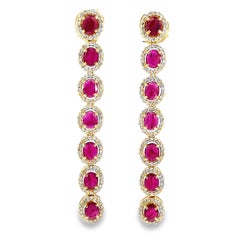 Elegante Tropfenohrringe aus Rubin und Dimond