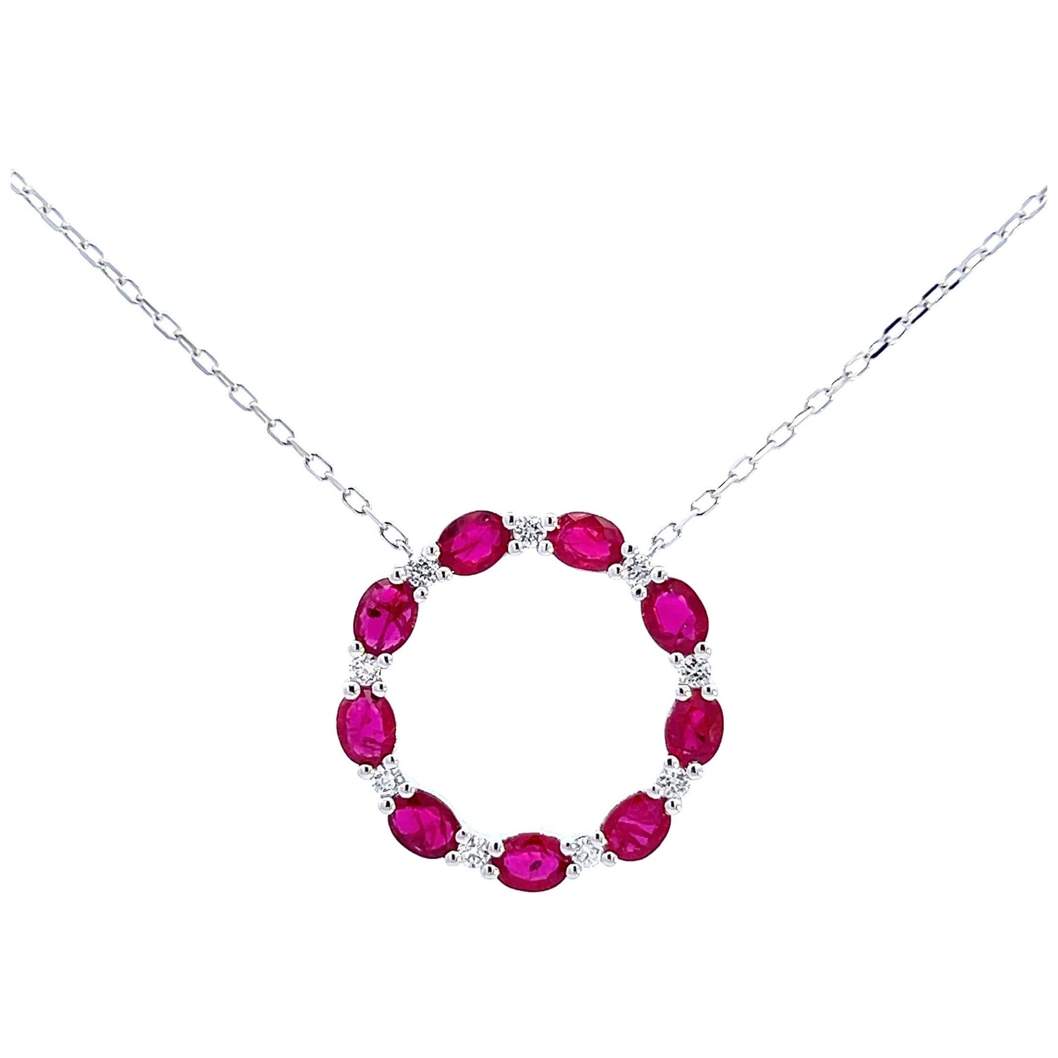 Elegante Colgante Círculo de Rubí