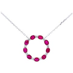 Elegante Colgante Círculo de Rubí