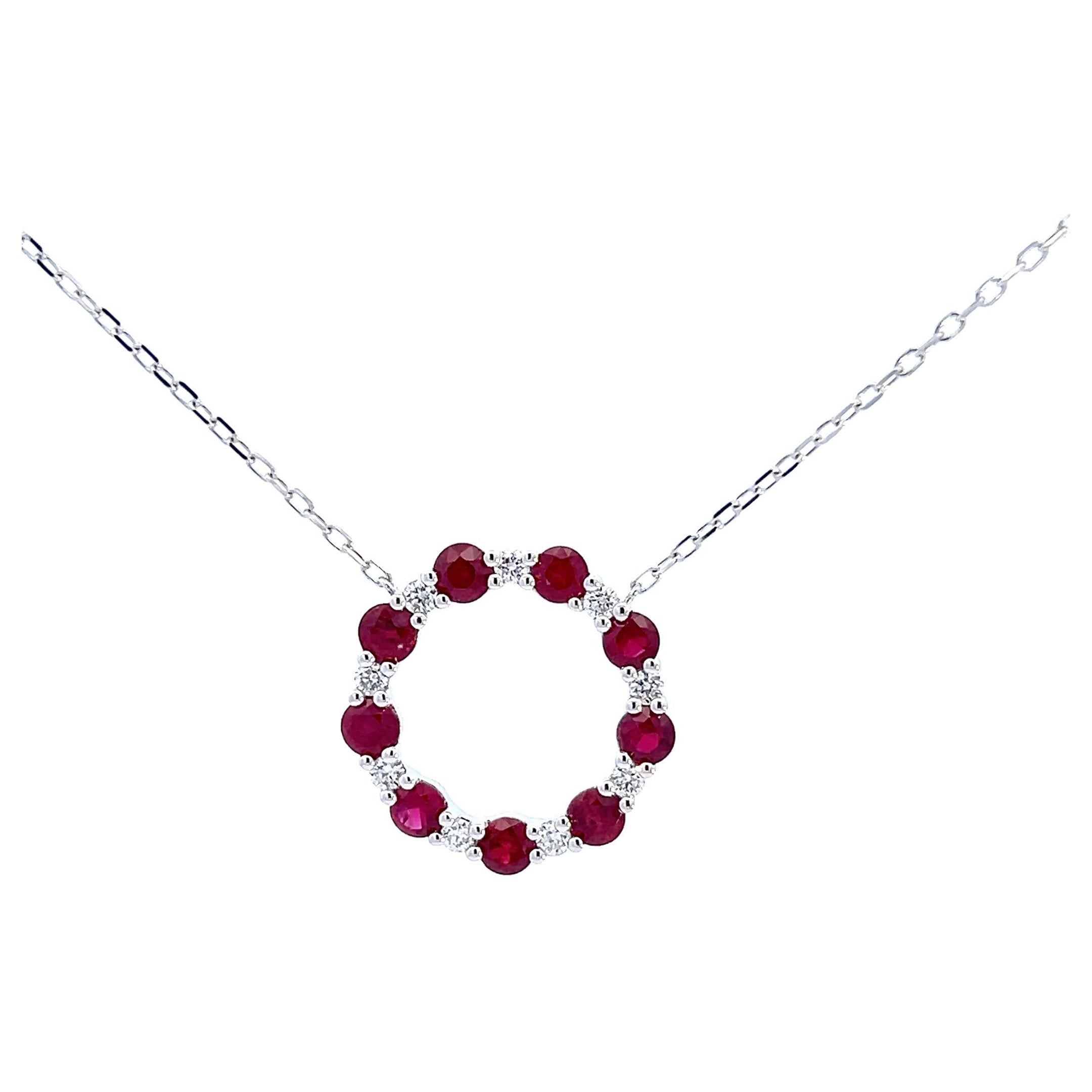 Elegante Colgante Círculo de Rubí