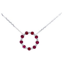 Elegante Colgante Círculo de Rubí