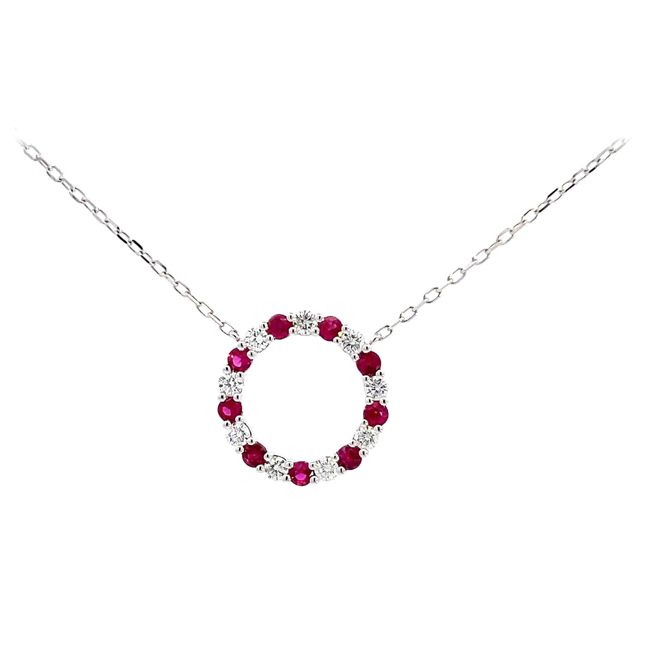 Elegant Ruby Circle Pendant