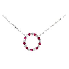 Elegant Ruby Circle Pendant