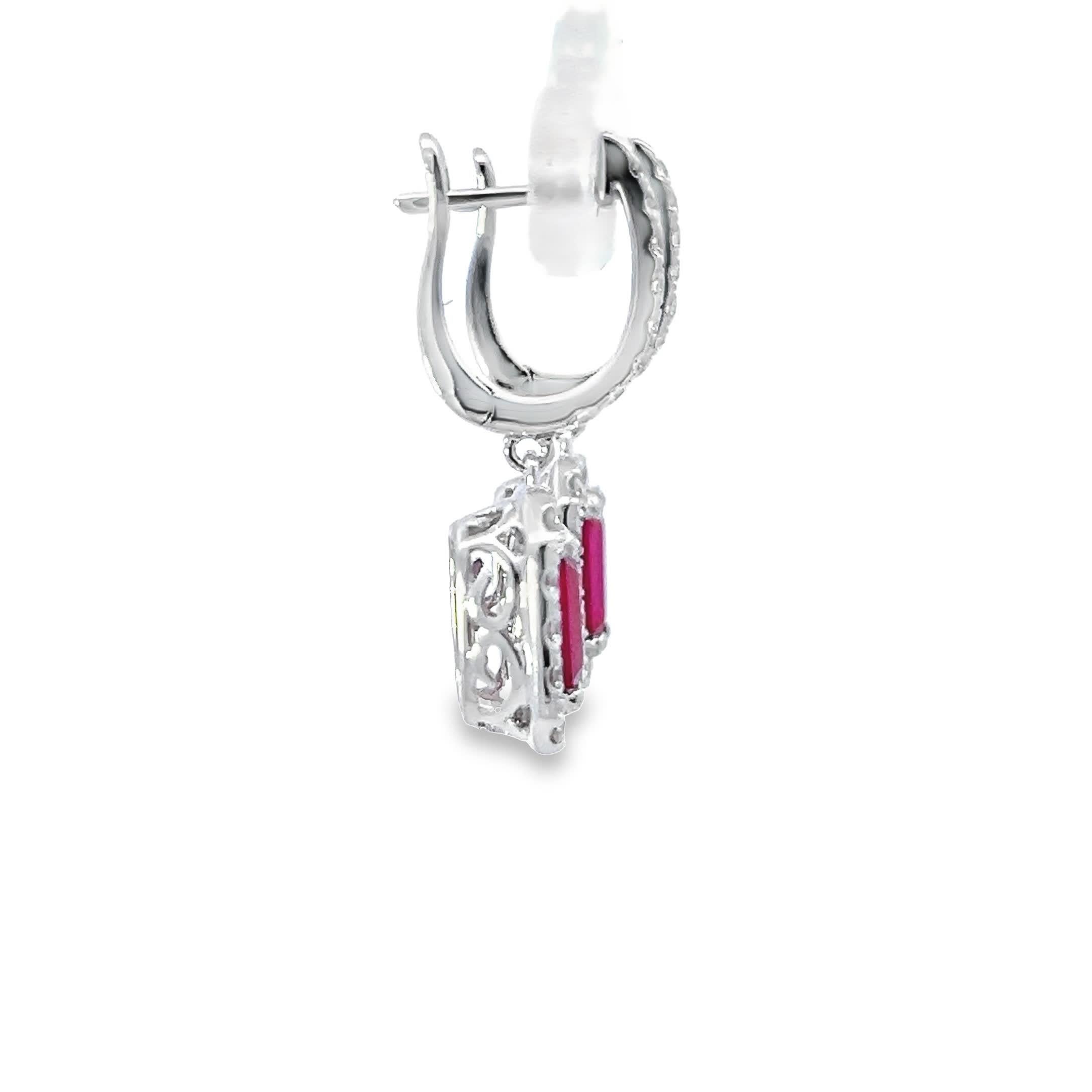 Elegance - Pendants d'oreilles en rubis Pour femmes en vente