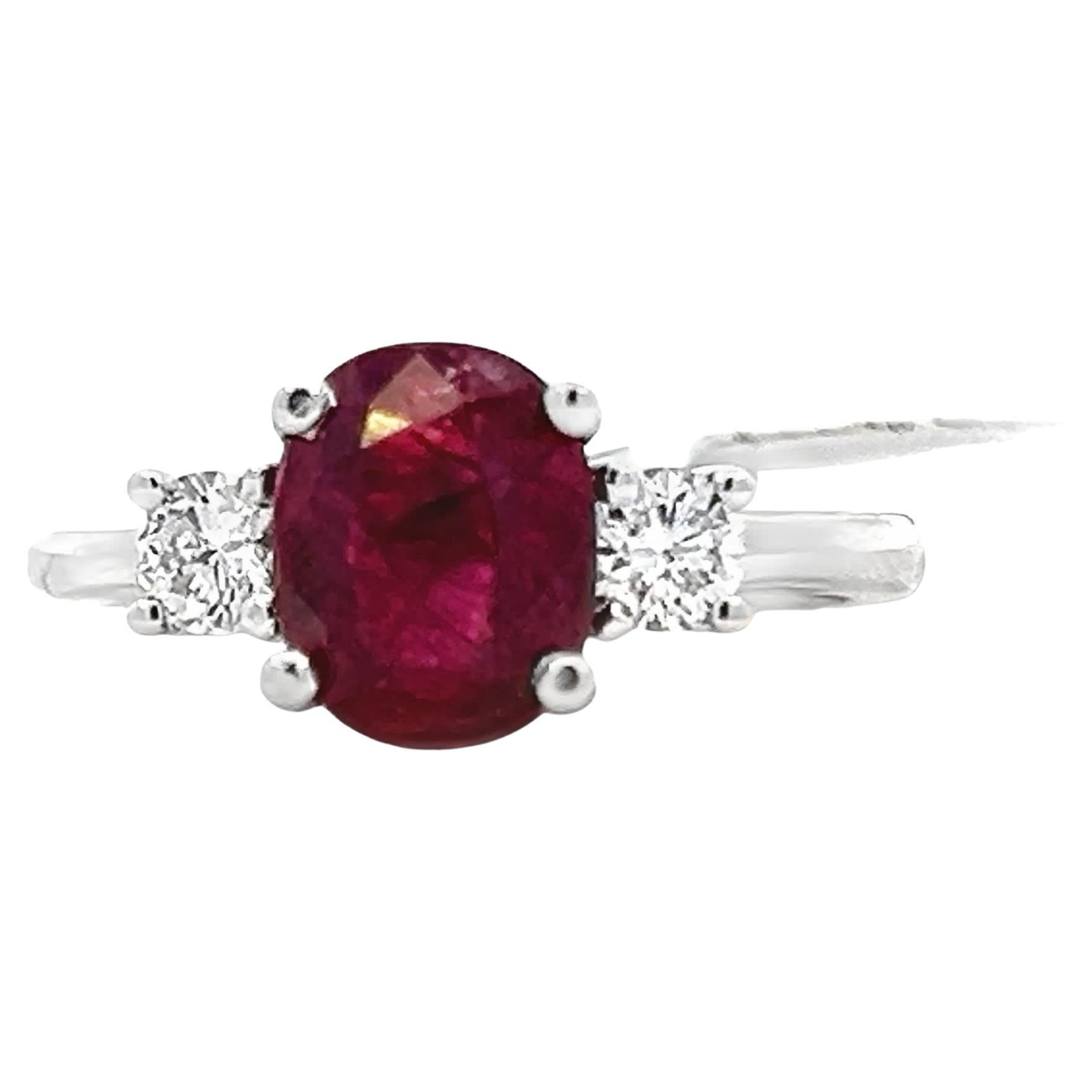 Elegant Ruby Engagement Ring For Sale
