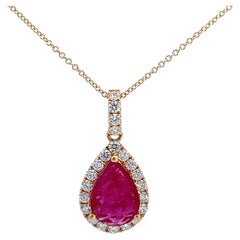 Elegant Ruby Pendant Necklace