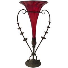 Elegant Ruby Red Vittorio Zecchin Floraform Epergne