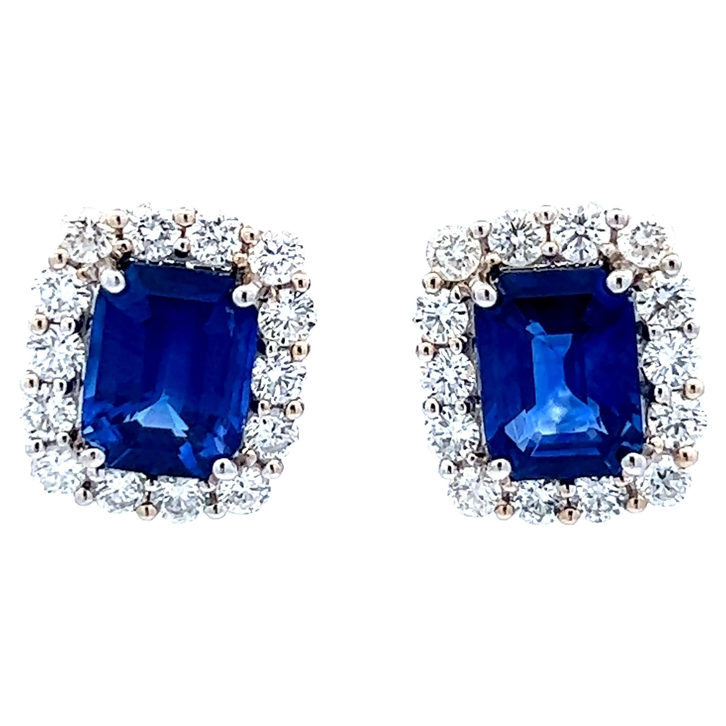 Ohrringe mit Saphiren und Diamanten