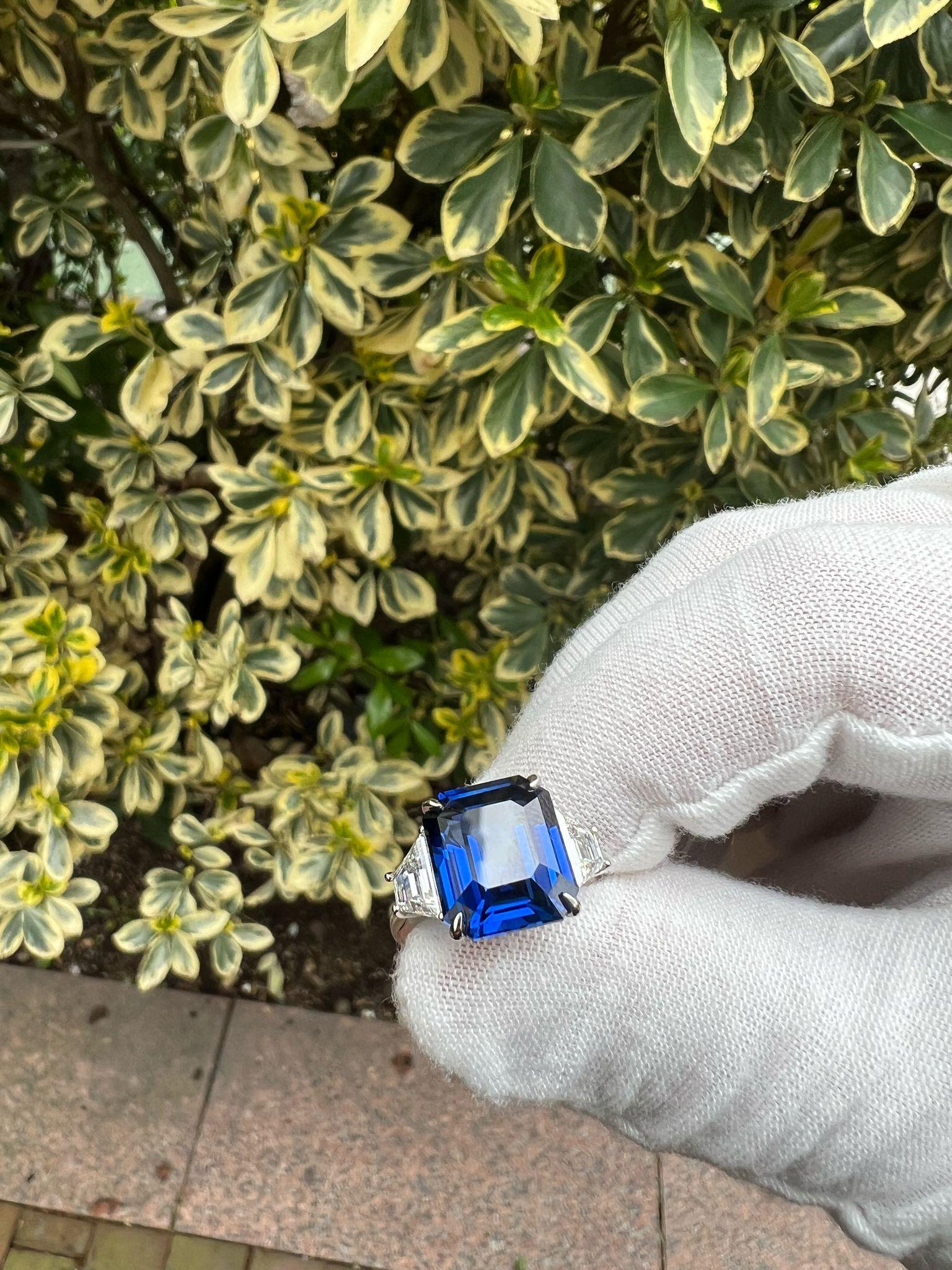 Ring mit elegantem Saphir und Diamant im Angebot 3