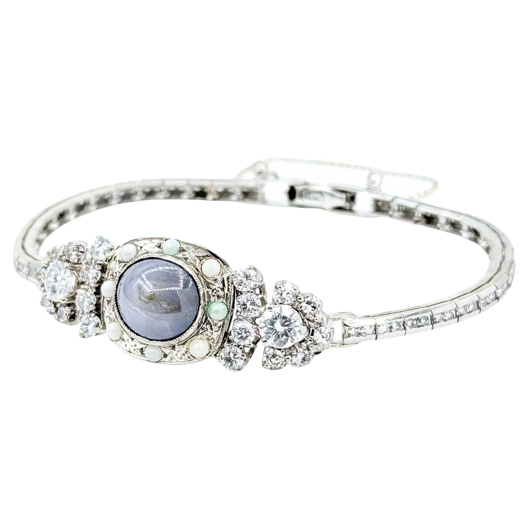 Elegant Sapphire Bracelet in 14k Vintage Watch Conversion
