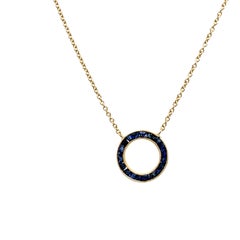 Elegant Sapphire Circle of Life Pendant Set In 18ct Yellow Gold