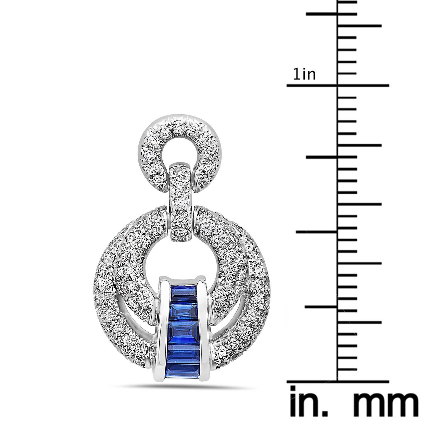 Modern Emilio Jewelry Elegant Sapphire Diamond Earrings