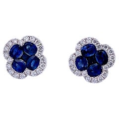 Elegant Sapphire Flower Earrings