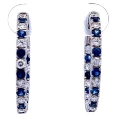 Elegantes pendientes de aro de zafiro