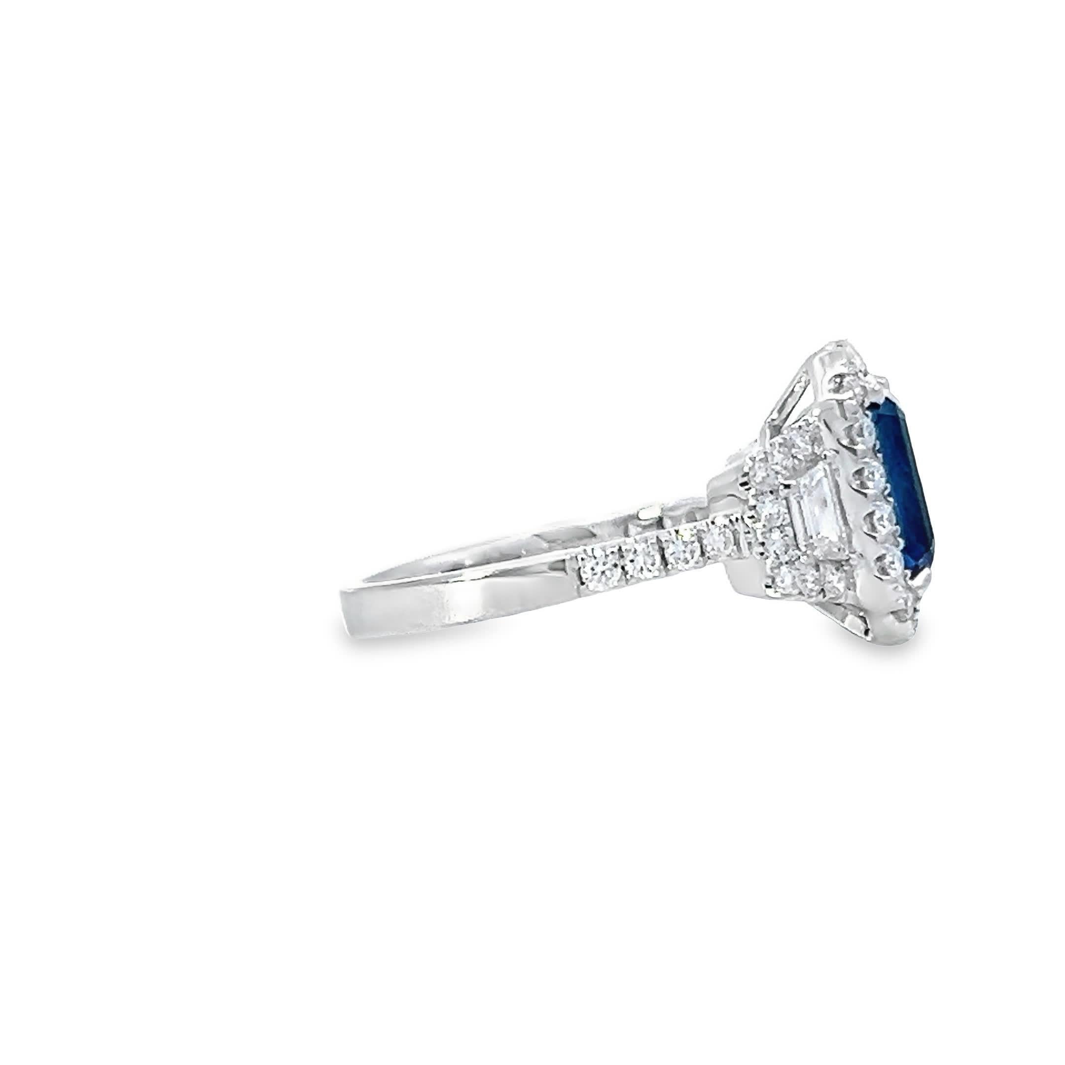 Ring mit elegantem Saphir Damen im Angebot
