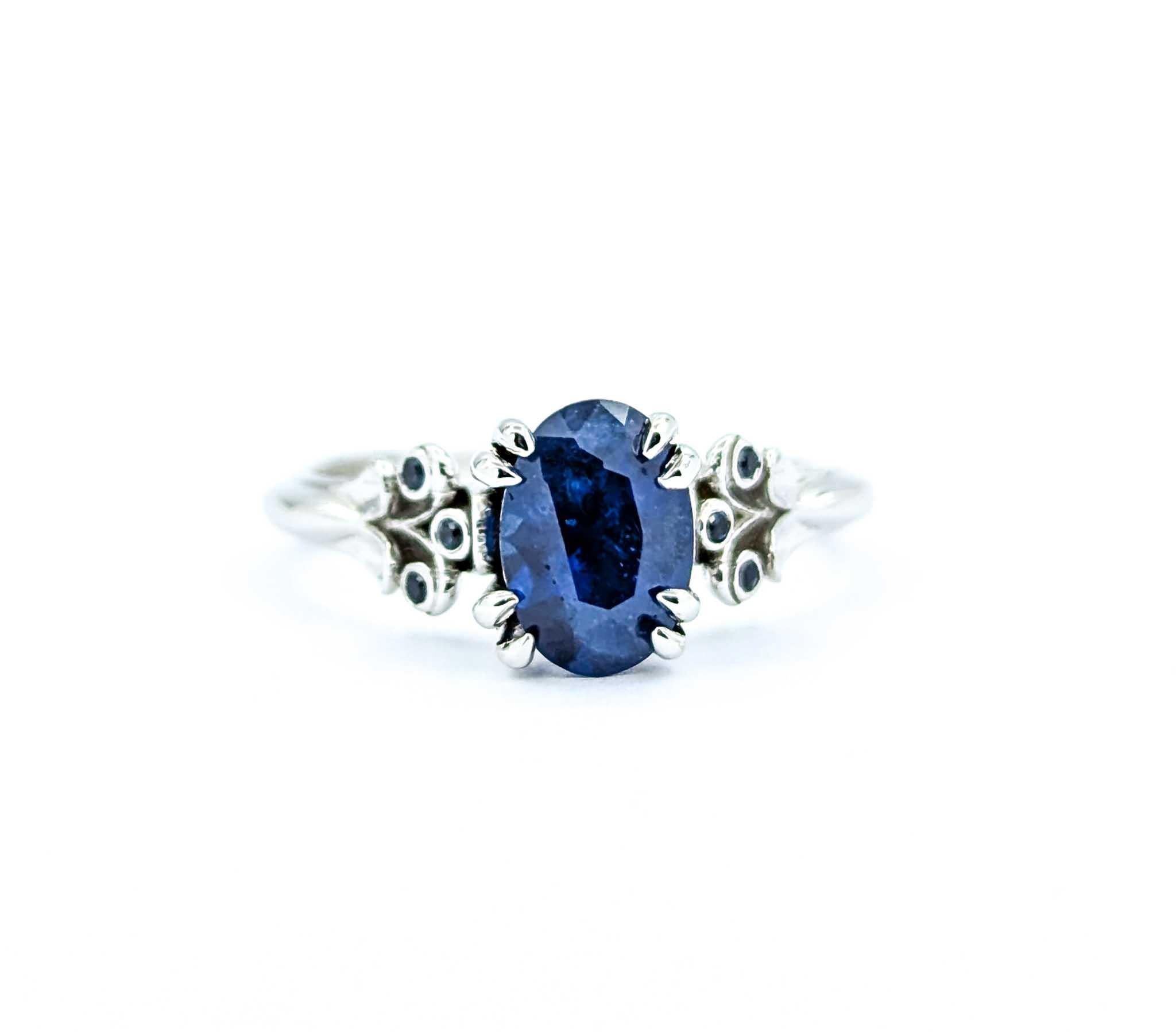 Eleganter Saphirring aus 14k Weißgold im Angebot 6