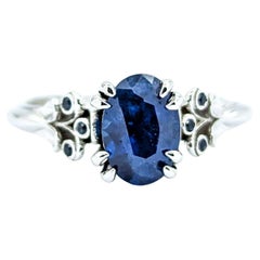 Elegant Sapphire Ring in 14k White Gold
