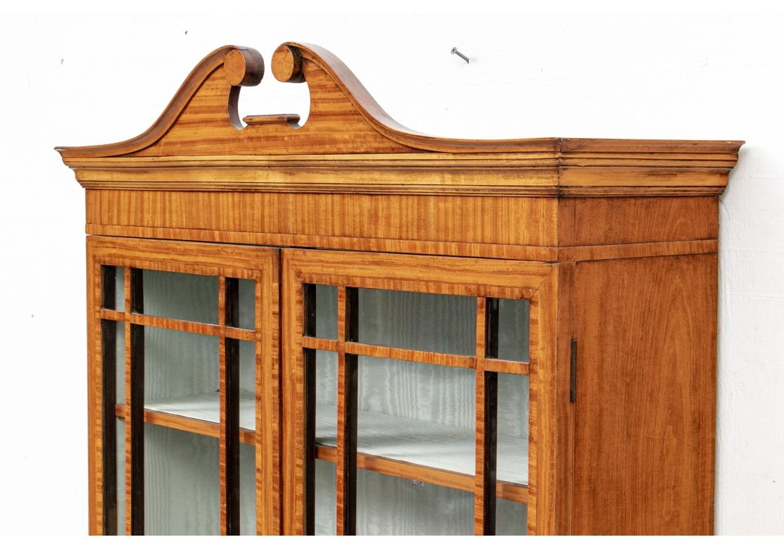 Elegant Satinwood Display Cabinet On Stand  For Sale 4