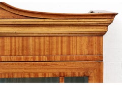 Elegant Satinwood Display Cabinet On Stand