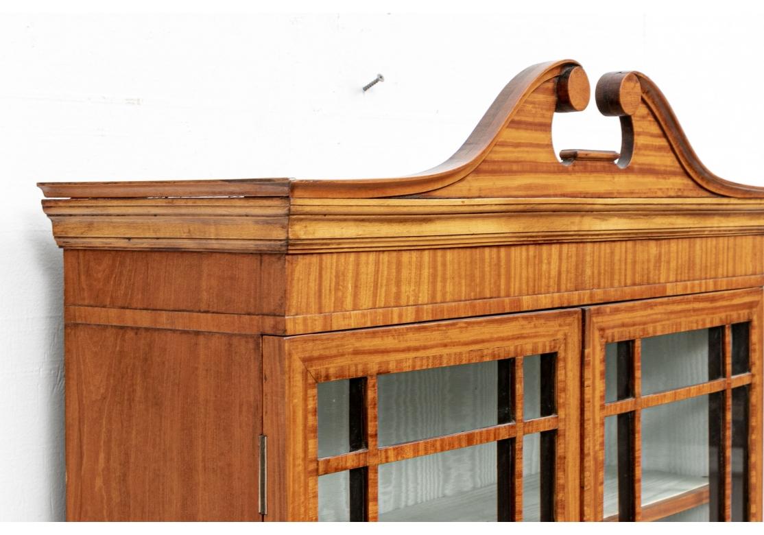 Elegant Satinwood Display Cabinet On Stand  For Sale 2
