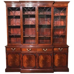 Elegant Schmieg & Kotzian Two Part Mahogany Breakfront, circa 1940s