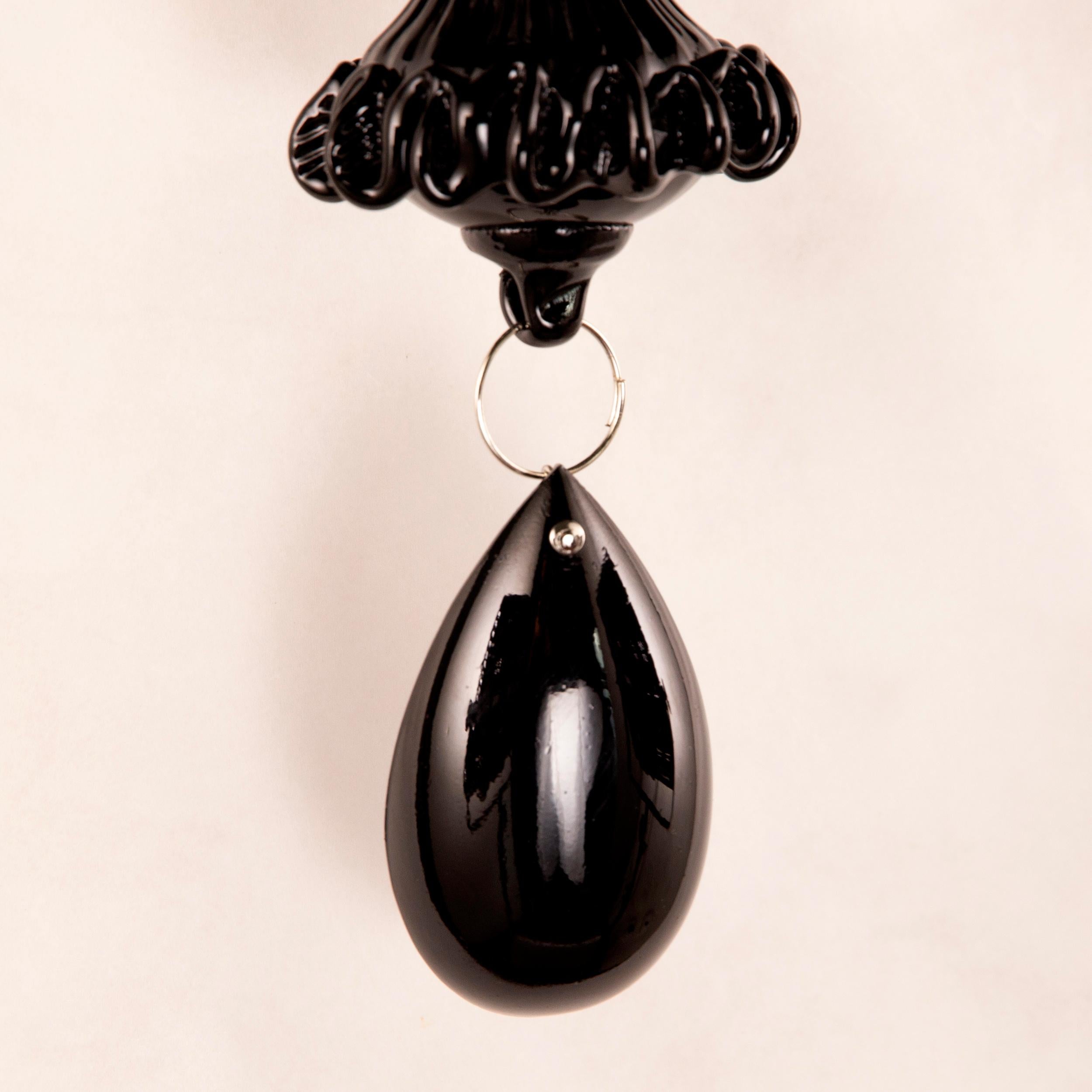 Elegant Sconce 1 Arm black Murano Glass Montecristo by Multiforme In New Condition For Sale In Trebaseleghe, IT