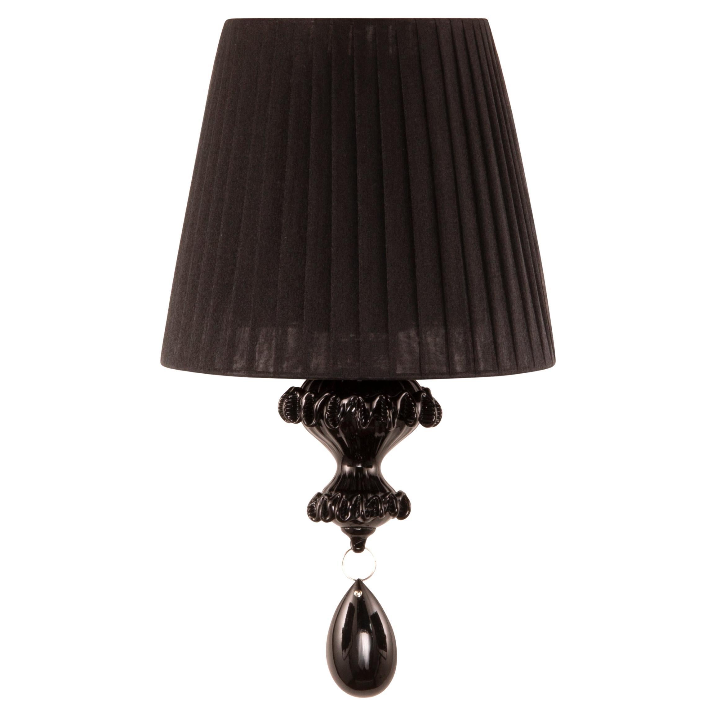 Elegant Sconce 1 Arm black Murano Glass Montecristo by Multiforme