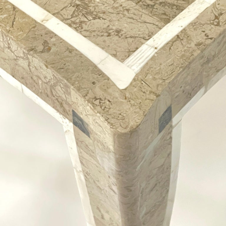 Elegant Sculptural Tessellated Stone Game Table Brass Detail by ...
