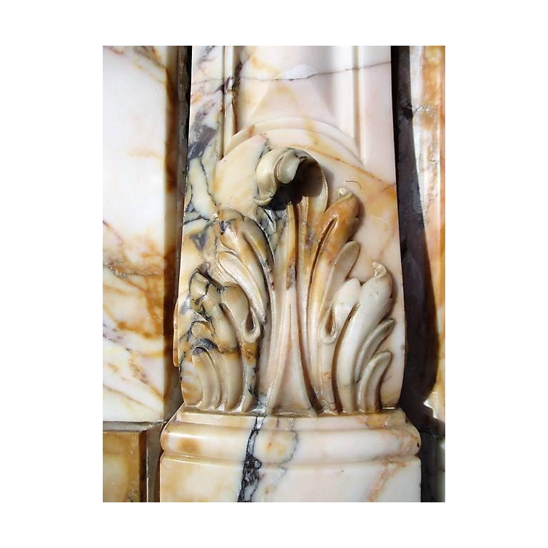 Louis XV LOUIS XV Style Fireplace in Skyros Marble For Sale