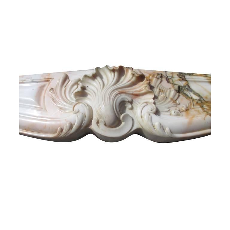 LOUIS XV Style Fireplace in Skyros Marble For Sale 1