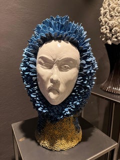 Elegant Sea Head Ceramic Centerpiece Handmade in Italy without Mold, 2023