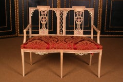 Elegant Seating Group in the Antique Classicist Style beech hand carved