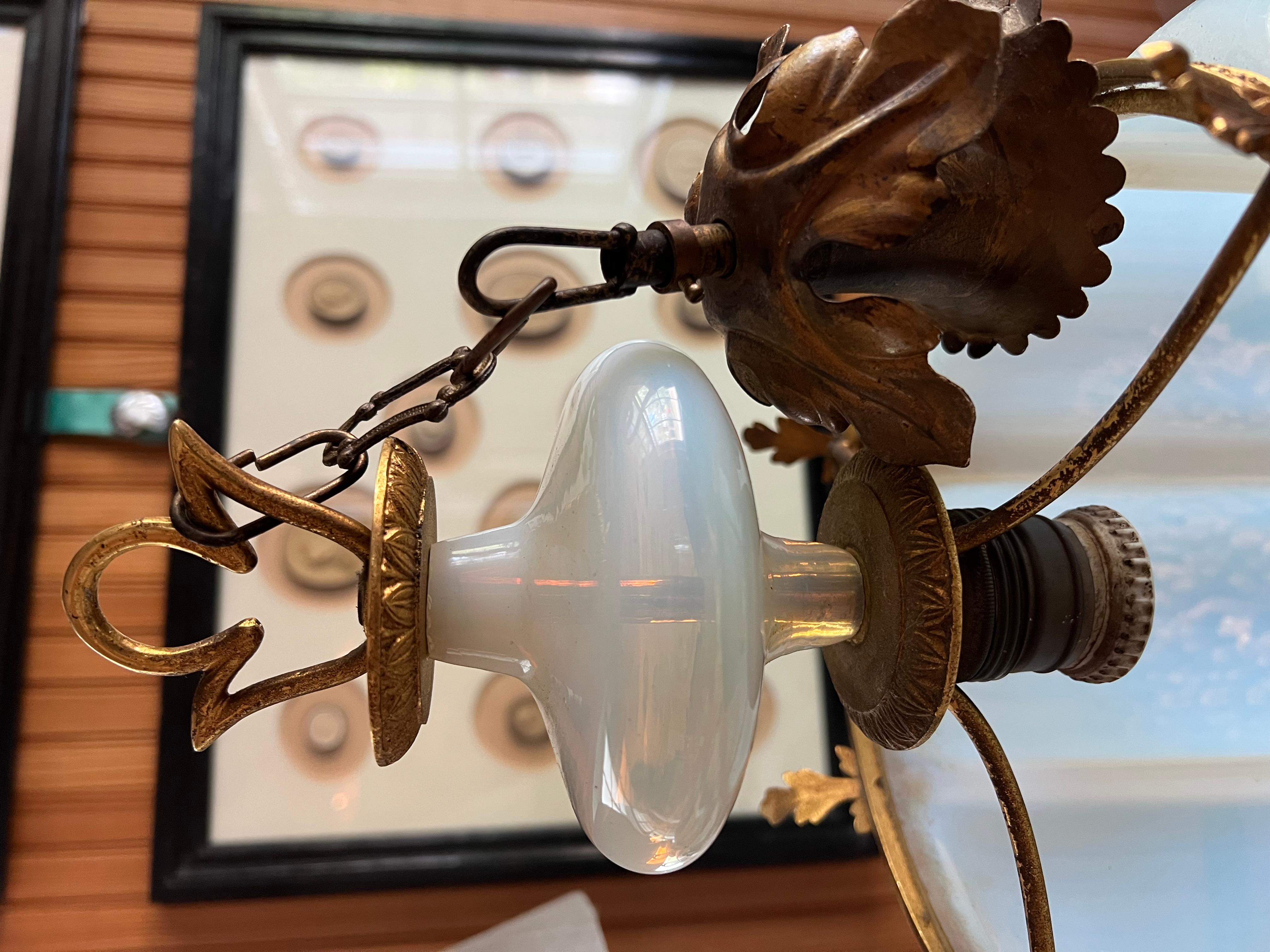 Italiano Elegante lampada a sospensione Seguso Murano con baldacchino originale in vendita
