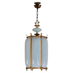 Elegant Seguso Murano pendant light fixture with original canopy