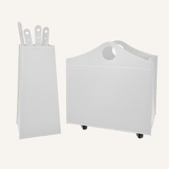 Elegant set for fireplace in leather BOCAD