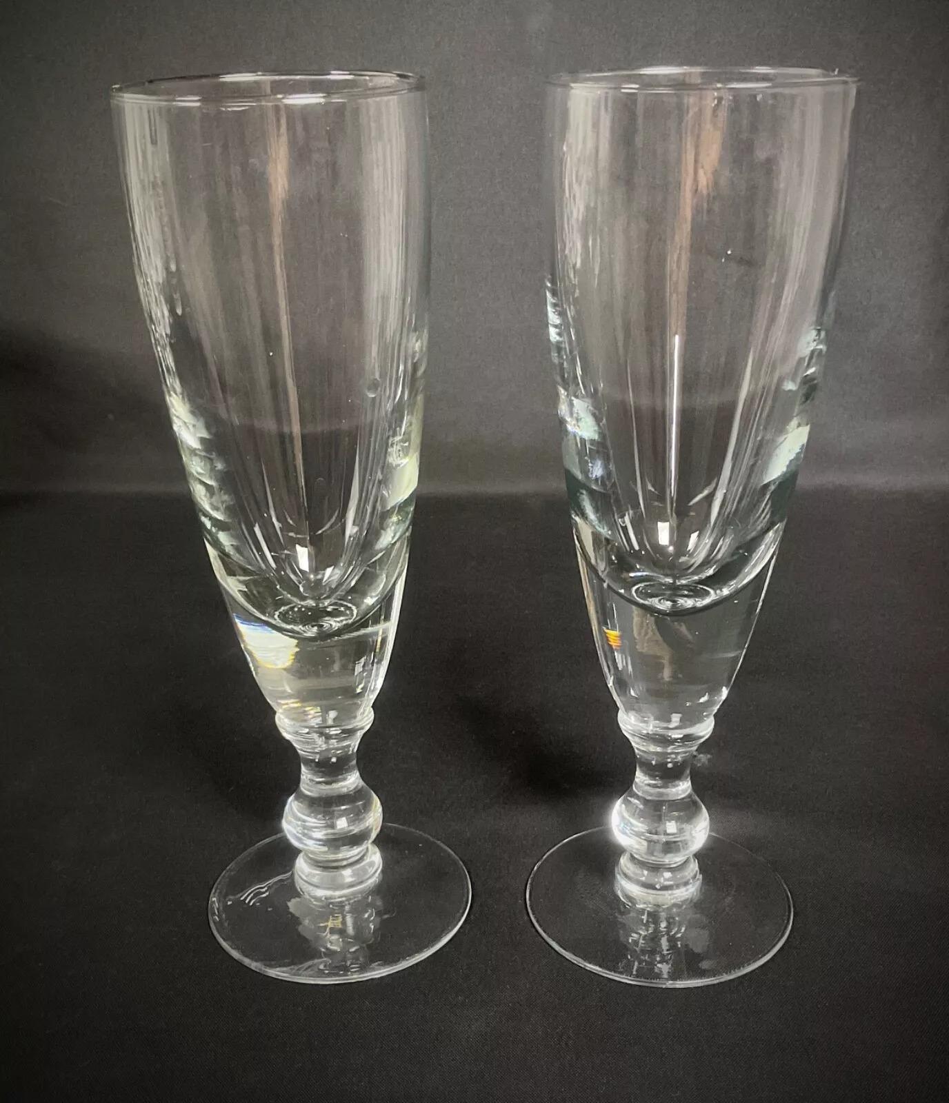 Elegant Set of 10 Large 24 cm Vintage Crystal Wine Glasses, 20th Century - 2Y375 For Sale 4