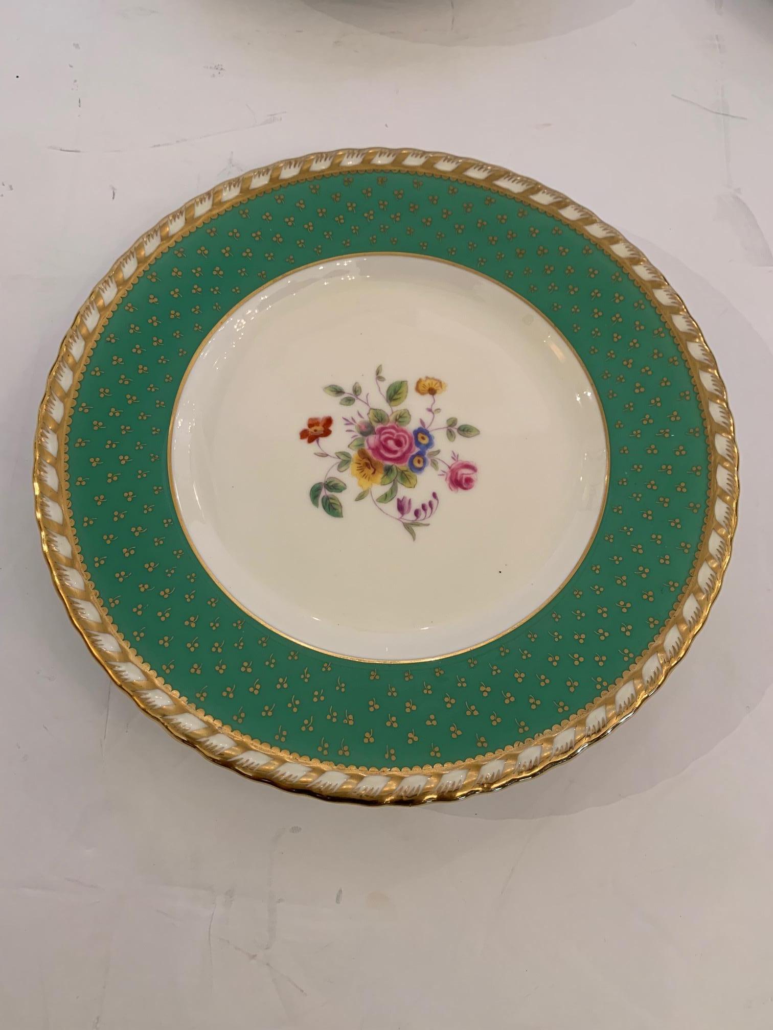 Porcelain Elegant Set of 12 Tiffany China Dessert or Luncheon Plates For Sale