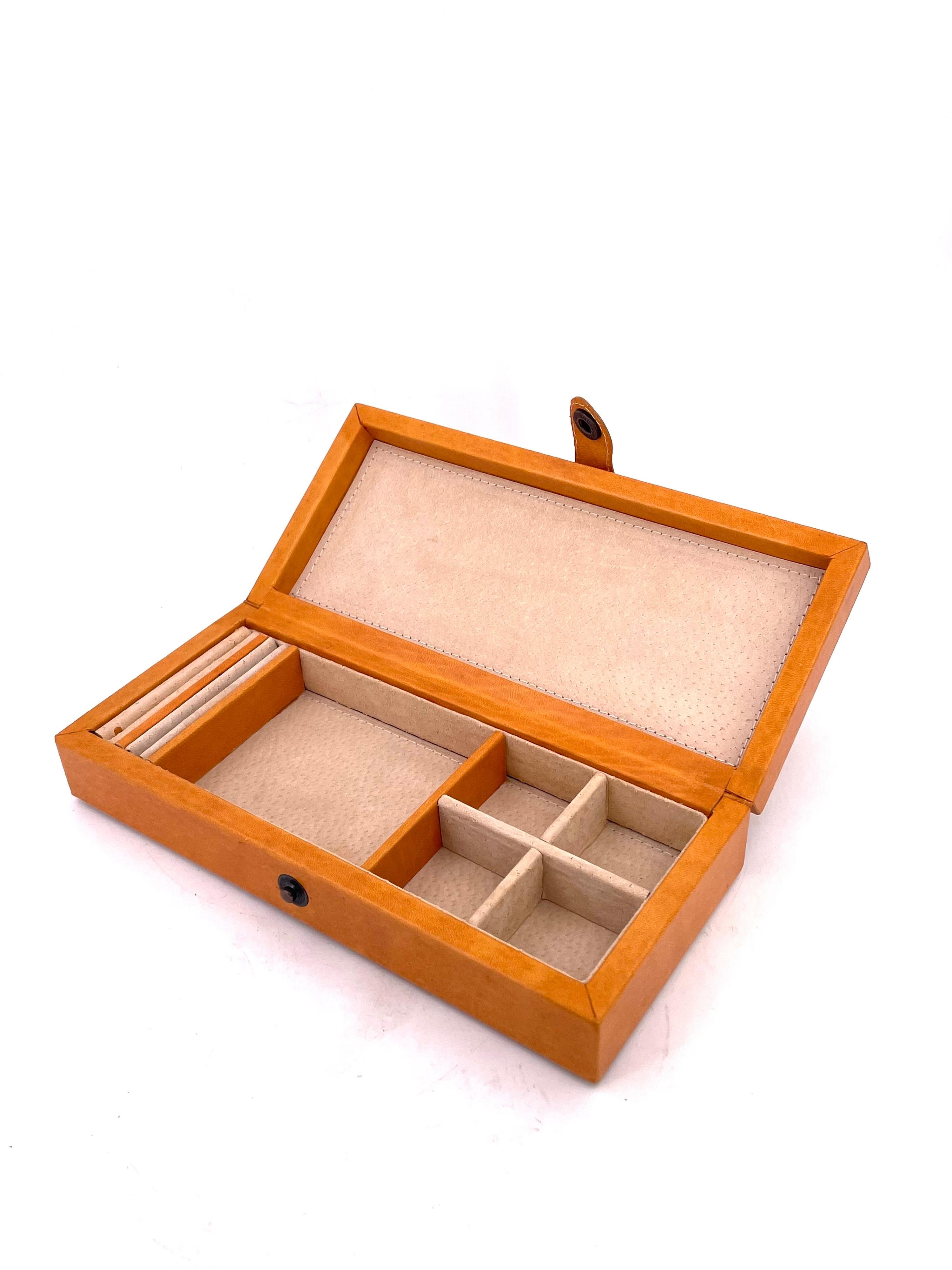 Post-Modern Elegant Set of 3 Leather Handstitched Jewelry Boxes