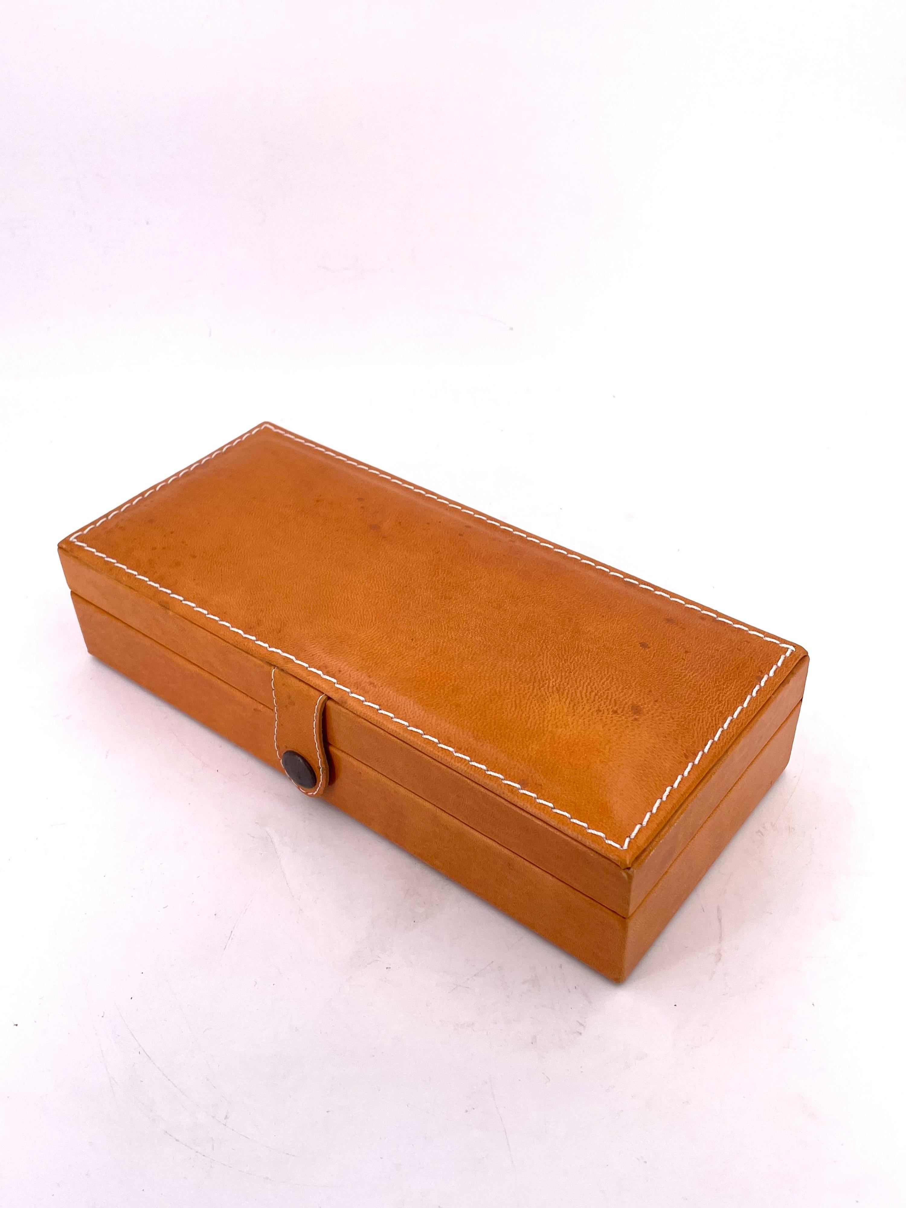 American Elegant Set of 3 Leather Handstitched Jewelry Boxes