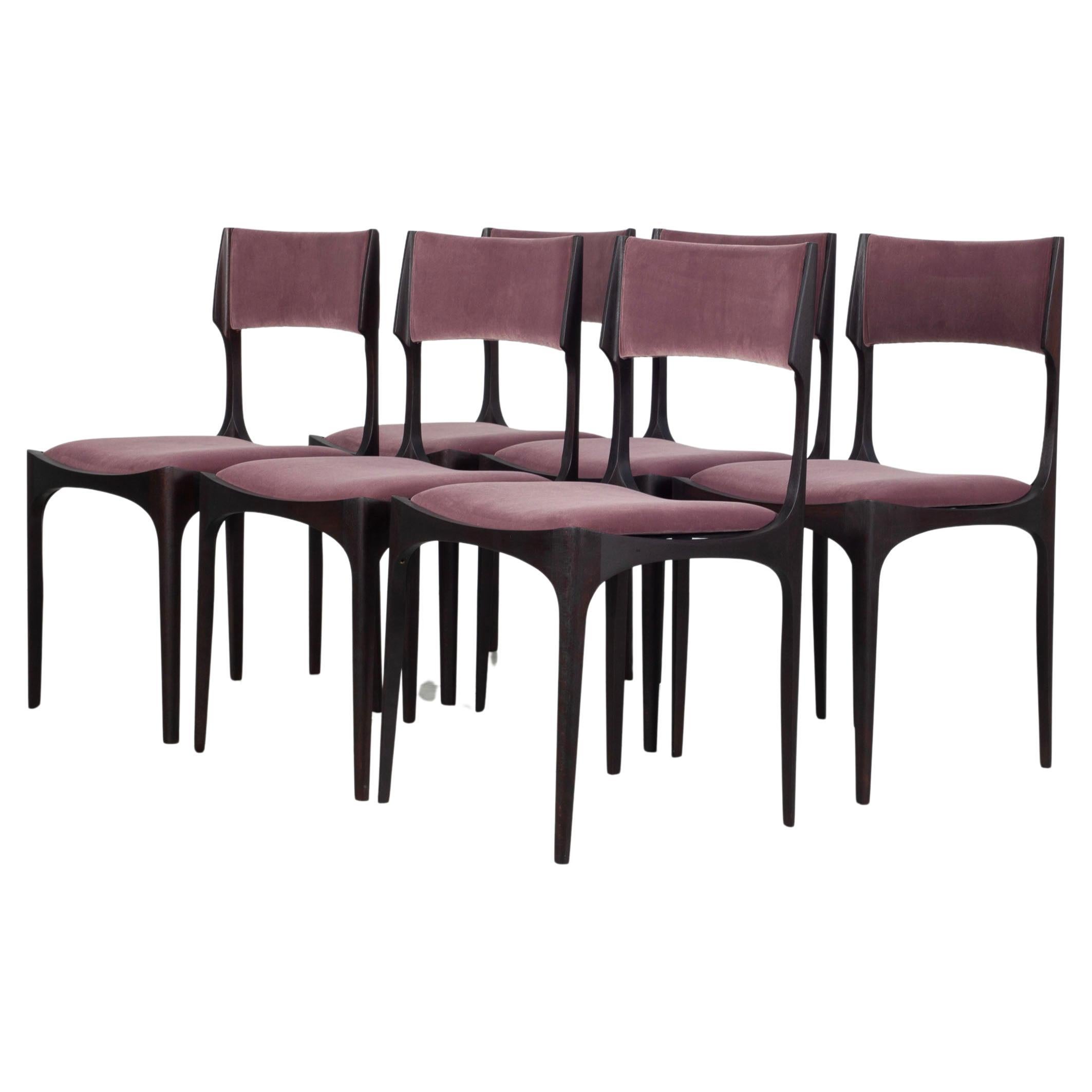 Elegant set of 6 dining chairs "Elisabetta" by Giuseppe Gibelli for Sormani. im Angebot