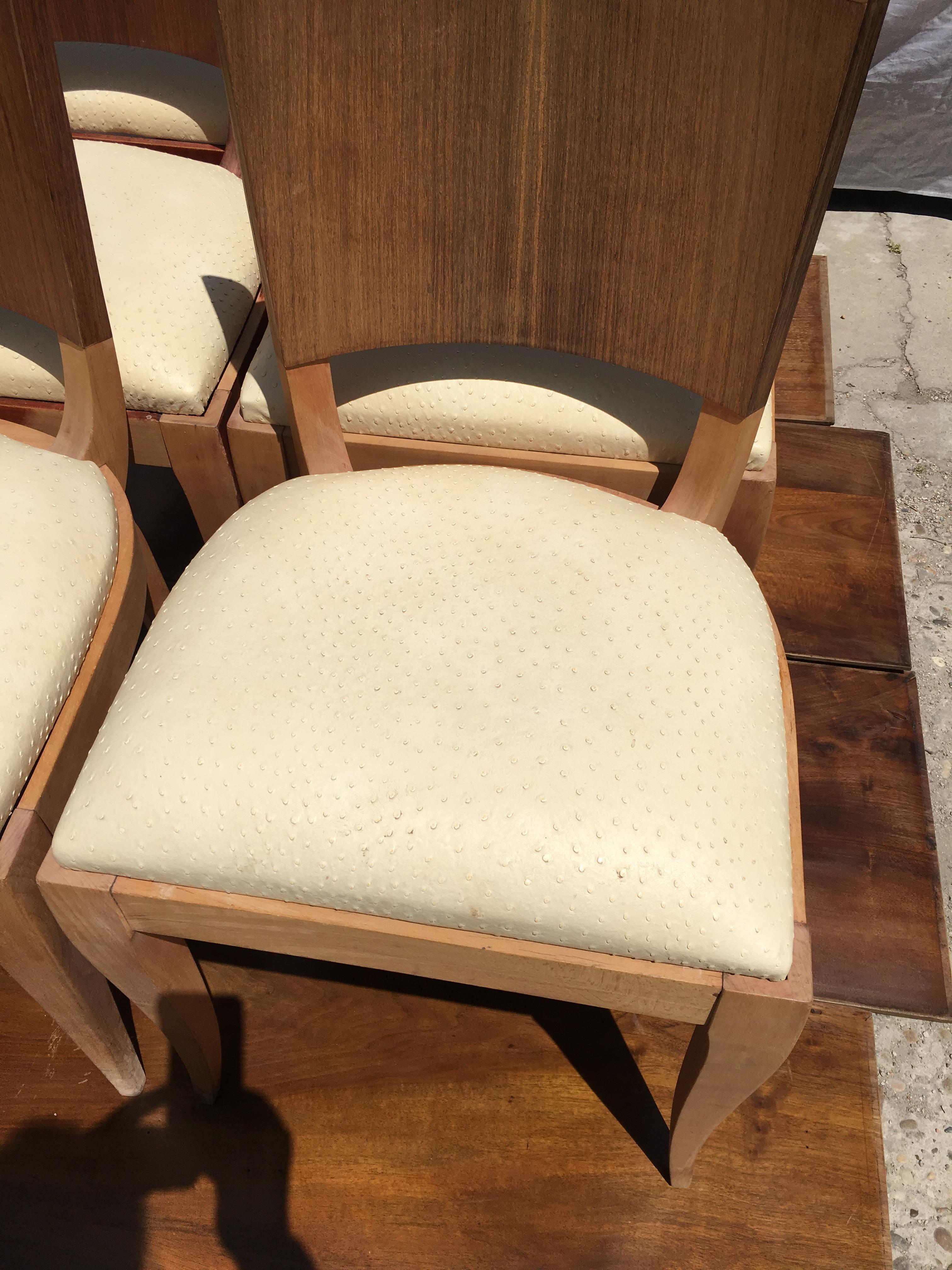 Classic and Elegant Set of 6 French Art Deco Dining Chairs 1