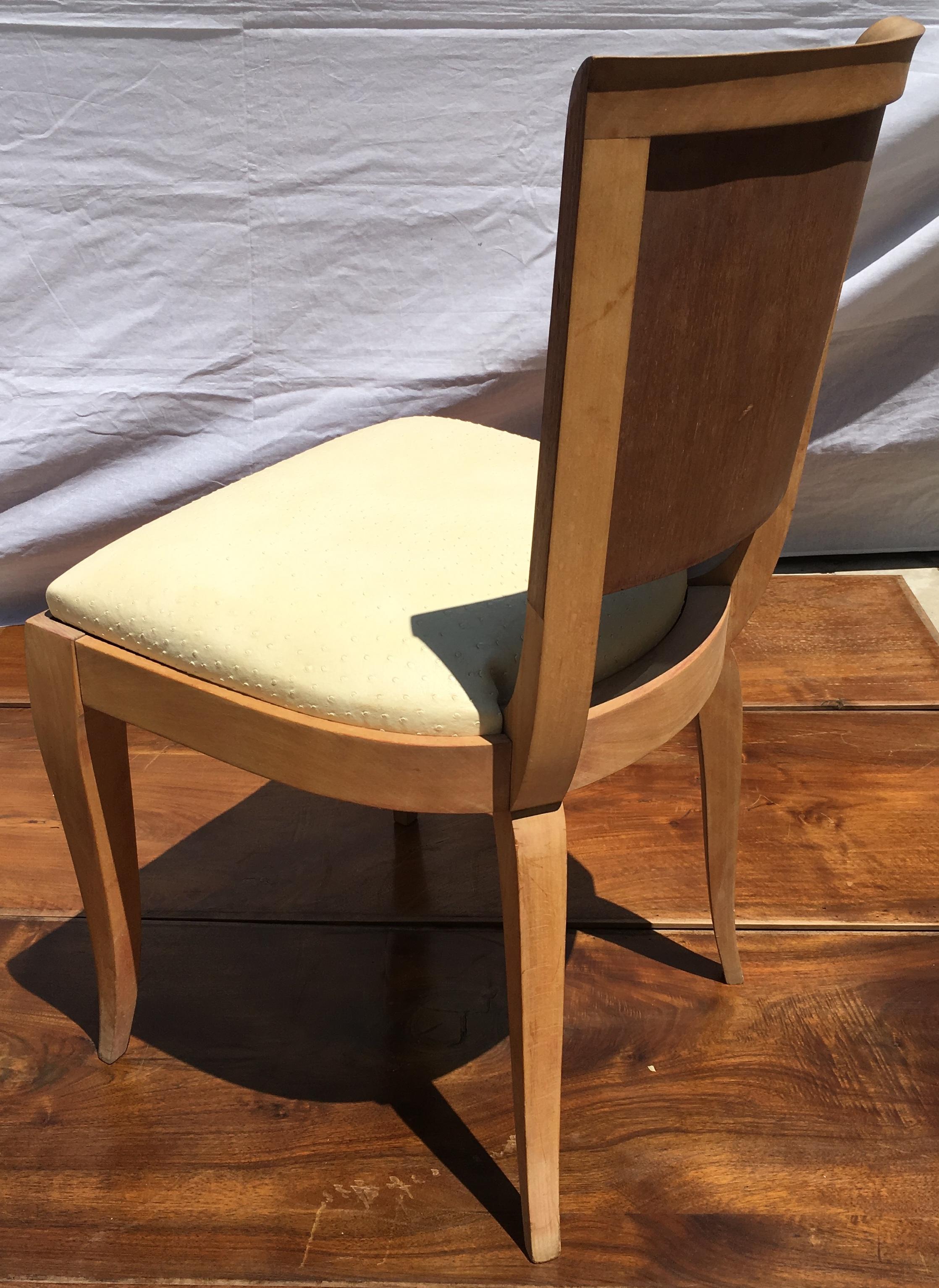 20th Century Classic and Elegant Set of 6 French Art Deco Dining Chairs