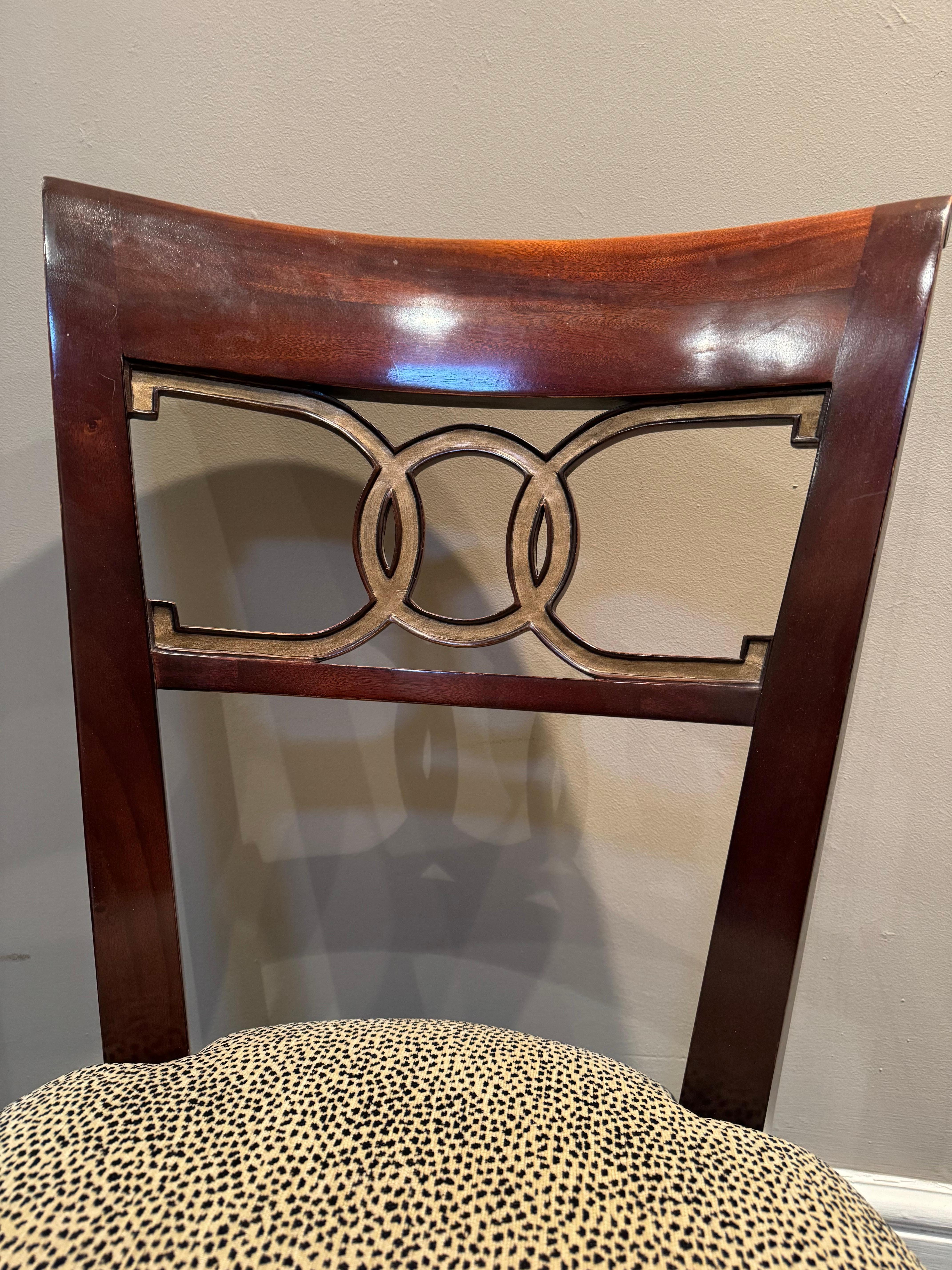 Contemporary Elegant Set of 8 Biedermeier Style Dining Chairs by Baker For Sale
