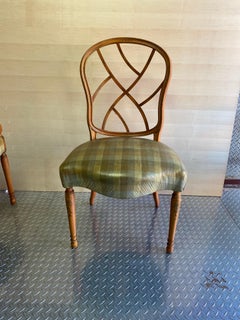 Elegant Set of 8 French Hand Stenciled Country Style Dining Chairs