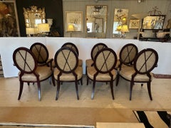 Eleganza del set di 8 sedie da pranzo ovali X Barbara Barry per Baker