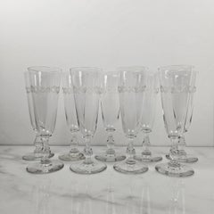 Eleganza del set di 9 flûte da champagne in cristallo soffiato a mano Antique French