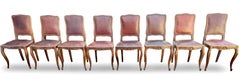 Elegant Set of Eight French Louis XV Antique Dining Chairs from the Late 1800s