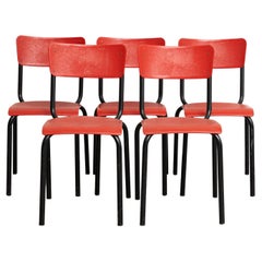 Elegant Set of Five Chairs by Pierre Guariche - 1950s Vintage Design